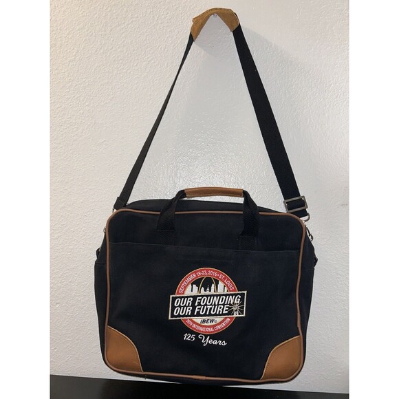 IBEW VINTAGE CANVAS LOPTOP BAG 125 YEARS 39th CONVENTION Black Made USA … - Picture 3 of 10
